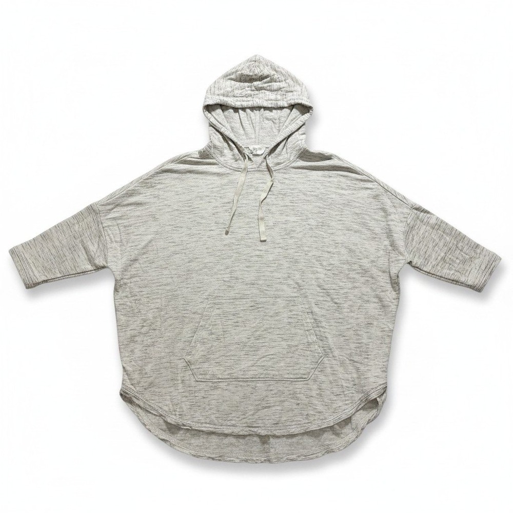 LOFT Womens M Gray Space Dye Pullover Hoodie Oversized Athleisure Casual Cozy